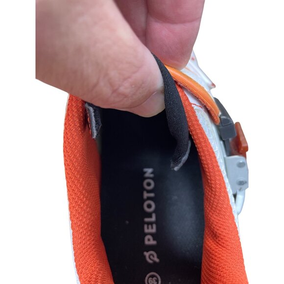 Peloton Womens Cycling Shoes Size 39/8 White & Orange Training Sneakers SKU 9214 - Picture 4 of 12